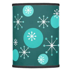 Atomic Era Starbursts Teal Lamp Shade
