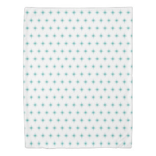 Atomic Era Turquoise Starburst Pattern Mid-century Duvet Cover