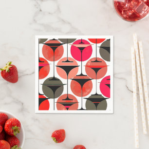 Atomic Fifties Inspired Martinis In Magenta Napkins