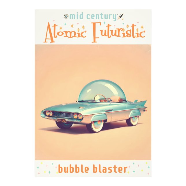 Atomic Futuristic Bubble Blaster Car Photo Print (Front)