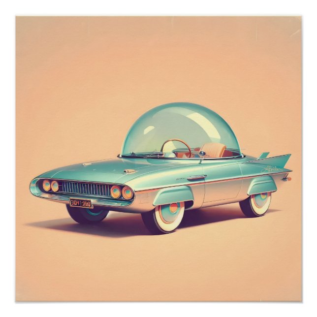 Atomic Futuristic Bubble Blaster Car Poster (Front)