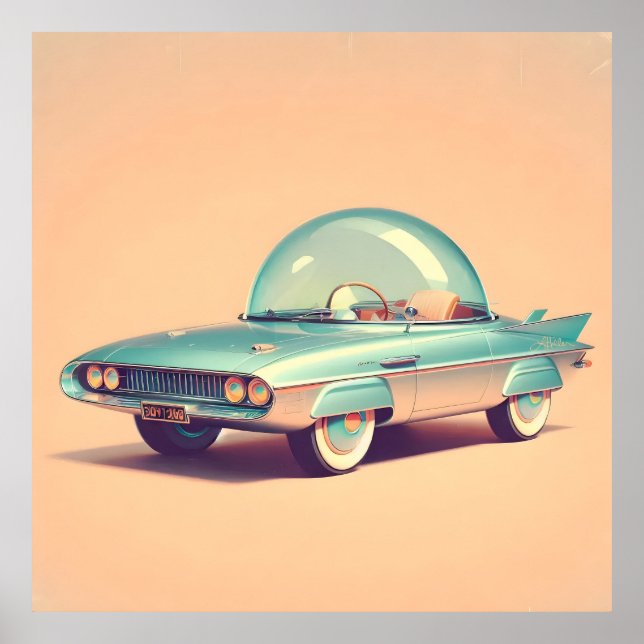 Atomic Futuristic Bubble Blaster Car Poster (Front)