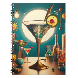 Atomic Futuristic Circuit Board Martini Notebook