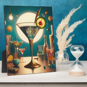 Atomic Futuristic Circuit Board Martini Plaque
