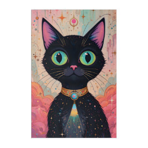 Atomic Futuristic Cosmic Black Cat Universe Acrylic Print