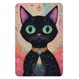Atomic Futuristic Cosmic Black Cat Universe Magnet
