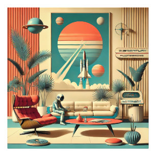 Atomic Futuristic Florida Space Age Family Room Photo Print