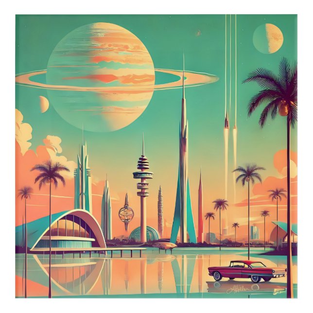 Atomic Futuristic New Florida Acrylic Print (Front)