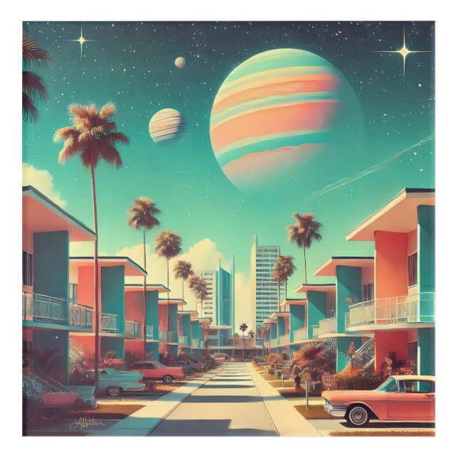 Atomic Futuristic New Florida Apartments Acrylic Print (Front)