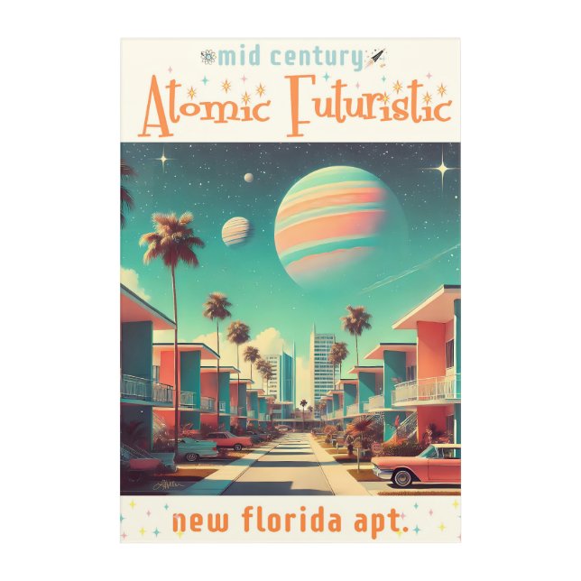Atomic Futuristic New Florida Apartments Acrylic Print (Front)
