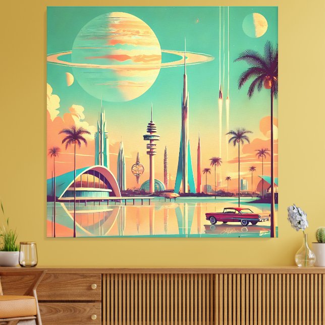 Atomic Futuristic New Florida Canvas Print (Insitu(LivingRoom))