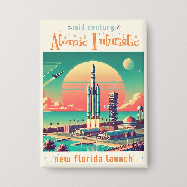 Atomic Futuristic New Florida Launch Site Button (Front)