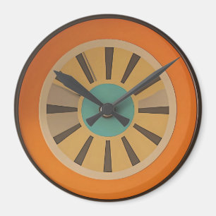 Atomic Futuristic Orange Slice Clock Image Magnet