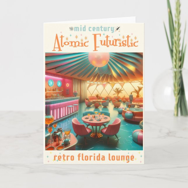 Atomic Futuristic Retro Florida Lounge Card (Front)