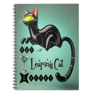 Atomic Futuristic The Leaping Cat Lounge Notebook