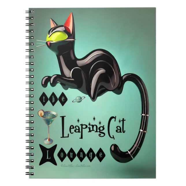 Atomic Futuristic The Leaping Cat Lounge Notebook (Front)