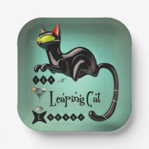 Atomic Futuristic The Leaping Cat Lounge Paper Plates