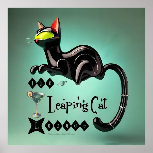 Atomic Futuristic The Leaping Cat Lounge Poster (Front)