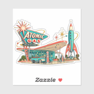 Atomic Gas Vintage Space Age Sticker
