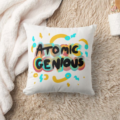 Atomic Genious Throw Pillow