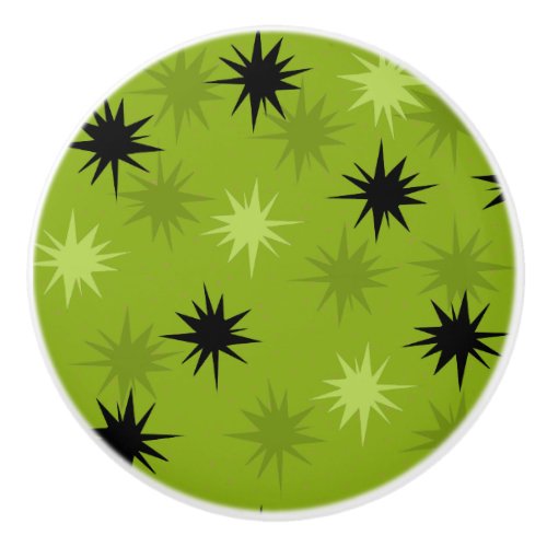 Atomic Green Starbursts Ceramic Knob