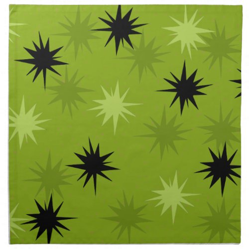 Atomic Green Starbursts Cloth Napkins