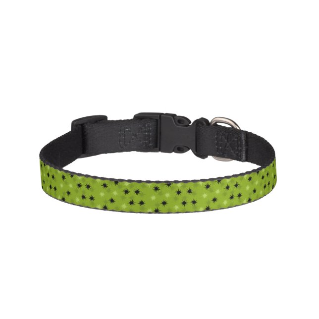 Atomic Green Starbursts Dog Collar (Front)