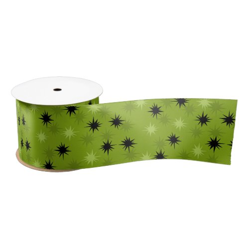 Atomic Green Starbursts Satin Ribbon