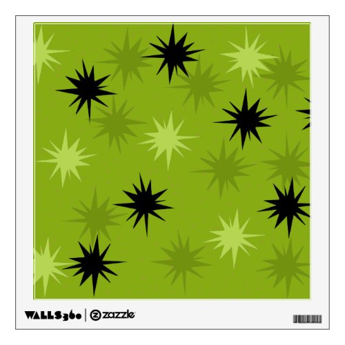 Atomic Green Starbursts Wall Decal