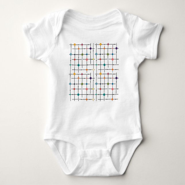 Atomic Grid  Baby Bodysuit (Front)