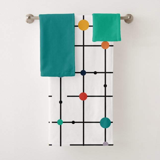 Atomic Grid  Bath Towel Set (Insitu)