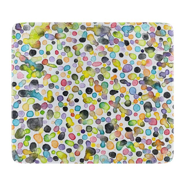 Atomic Gumdrops 6 x 7 Deco Glass Cutting Board (Front)