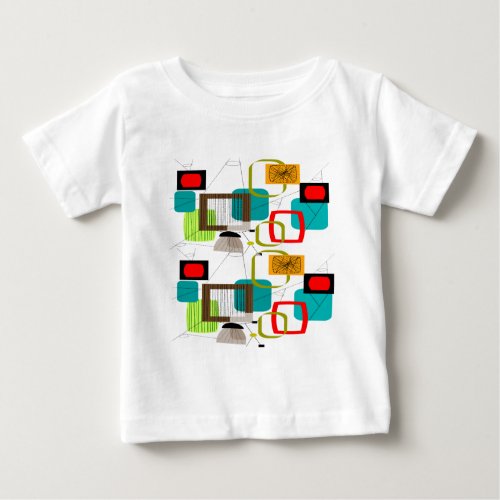 Atomic Inspired Abstract Design Baby T_Shirt