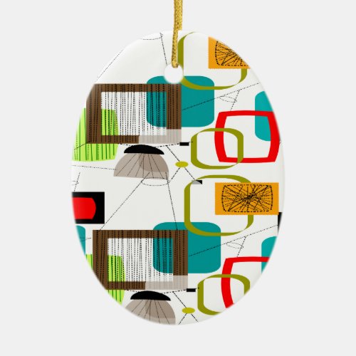 Atomic Inspired Abstract Design Ceramic Ornament