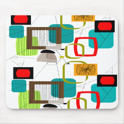 Atomic Inspired Abstract Design Mouse Pad