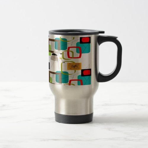 Atomic Inspired Abstract Design Travel Mug