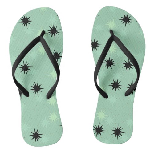 Atomic Jade and Mint Starbursts Flip Flops