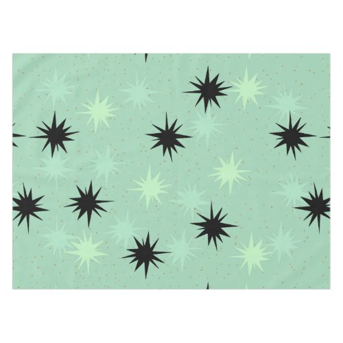 Atomic Jade and Mint Starbursts Tablecloth