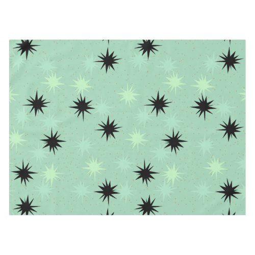 Atomic Jade and Mint Starbursts Tablecloth