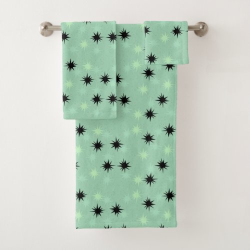 Atomic Jade and Mint Starbursts Towel Set