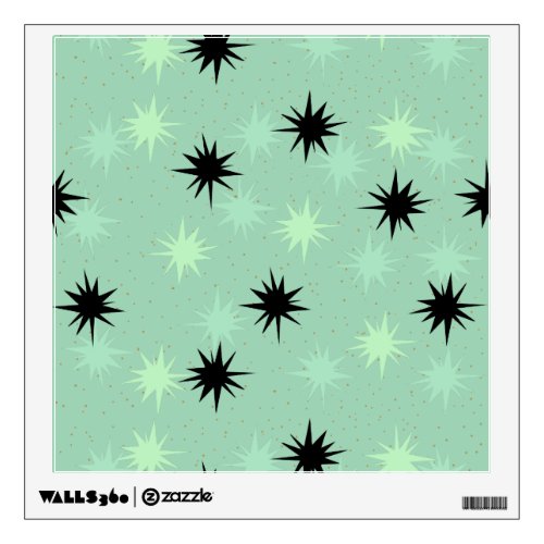 Atomic Jade and Mint Starbursts Wall Decal