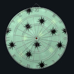 Atomic Jade & Mint Starbursts Igloo Dart Board<br><div class="desc">This Atomic Jade and Mint Starbursts Dart Board has all of the mid century modern fun of your grandma’s kitchen, minus the sticky linoleum. The kitschy design features a jade background with gold speckles and randomly placed starbursts in black, jade, and mint. This vintage inspired pattern is mod enough to...</div>