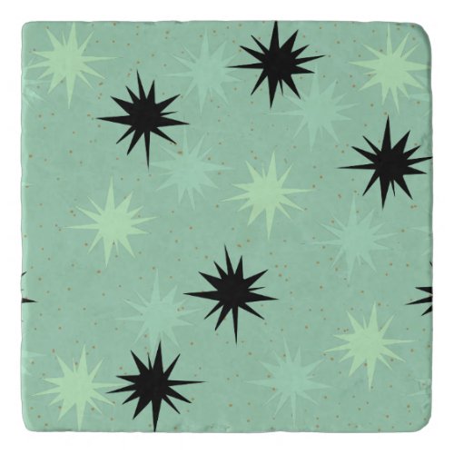 Atomic Jade  Mint Starbursts Marble Stone Trivet