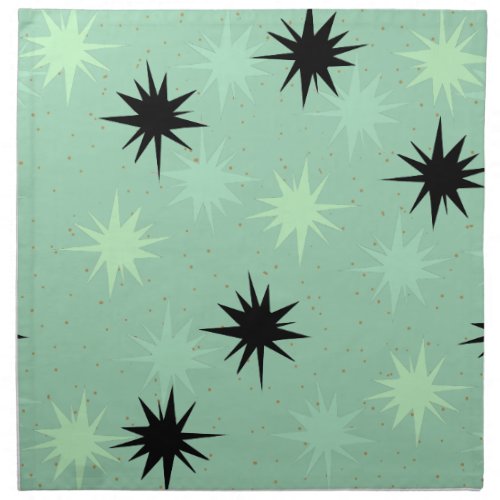 Atomic Jade Starbursts Cloth Napkins
