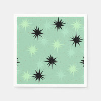 Atomic Jade Starbursts Paper Napkins