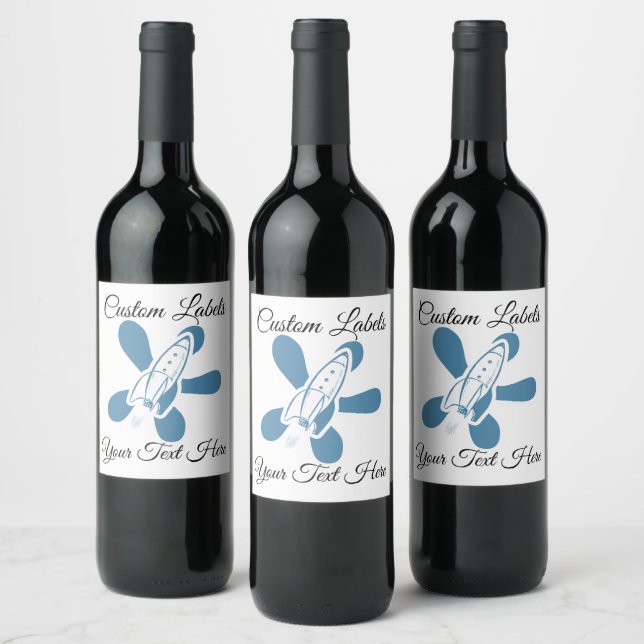 Atomic Kitchen - Retro Splat Rocket Wine Label (Bottles)