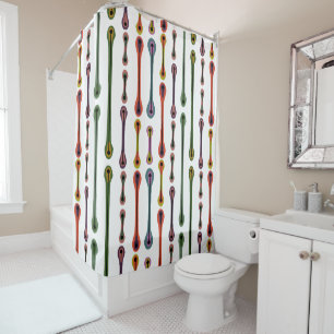 Atomic Lines Shower Curtain