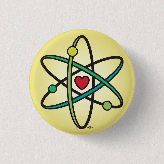 Atomic Love Pinback Button (Front)