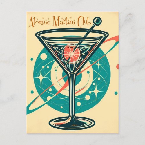 Atomic Martini Club Postcard