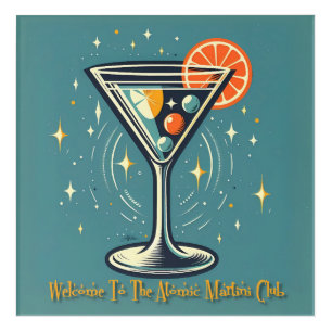 Atomic Martini Club Retro Futuristic Cocktail Acrylic Print